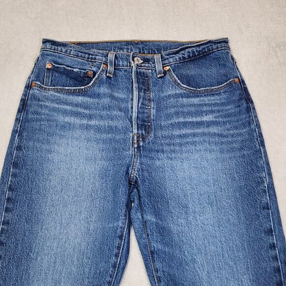 Levis 501 Jeans Original Fit High Rise Medium Wash Button Fly Womens 30 X 30 - Picture 4 of 13